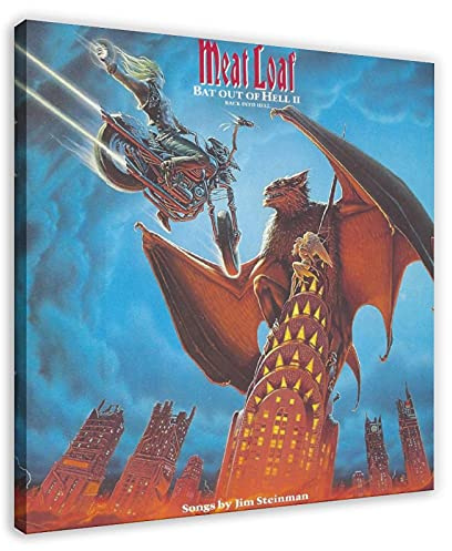 Sänger Meat Loaf Album Bat Out Of Hell II Back In Hell Cover Leinwand Poster Wandkunst Dekor Druck Bild Gemälde für Wohnzimmer Schlafzimmer Dekoration Rahmen: 30 x 30 cm