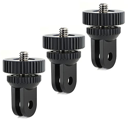 YALLSAME Tripod Adapter Mount for GoPro Camera Go Pro Mount Accessories, Standard 1/4 Inch - 20 Conversion Attachment Adapters for GoPro Hero 13 12 11 10 9 8 7 6 5 4 3, DJI OSMO Action 3-PACK