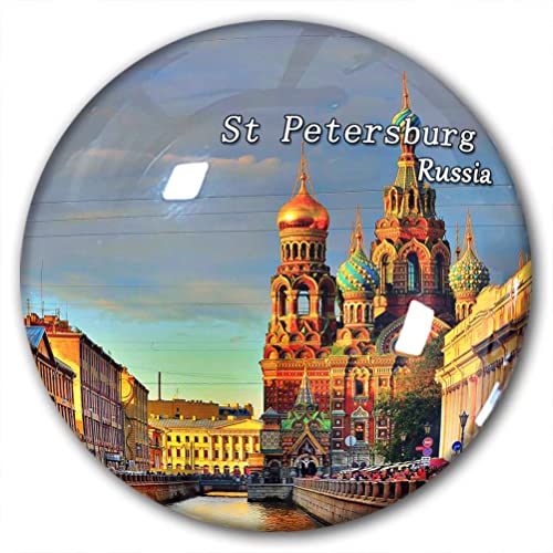 Kühlschrankmagnet, Motiv: Russland, St. Petersburg, dekorativer Magnet, Reise-Souvenir, Kristallglas