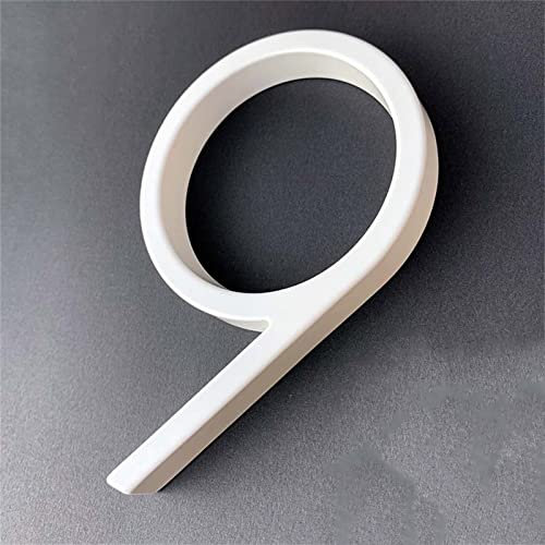 Placa Casa Blanca Flotante 3D NúMeros 0-9 Puerta Letras AB 5 Pulgadas DireccióN Metal Tablero AleacióN Zinc Lacado Tornillo Montado, Patio Al Aire Libre Calle BuzóN SeñAlizacióN Exterior (9)