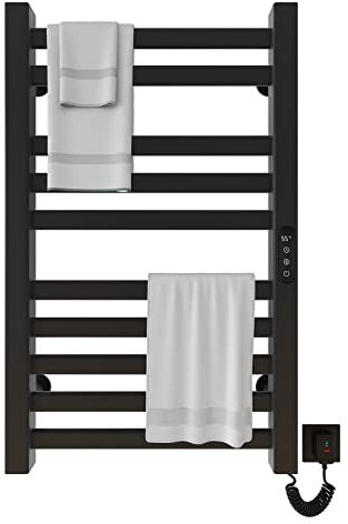 Radiador de Toallas, 500x800mm Toallero Eléctrico Bajo Consumo, Secador de Toallas Radiador, Toallero eléctrico inteligente Calienta Toallas, calefacción de fibra de carbono, antracita-Black Right