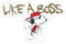 Spreadshirt Peanuts Snoopy Like A Boss Cooler Spruch Sticker, 10 x 10 cm, Transparent glänzend