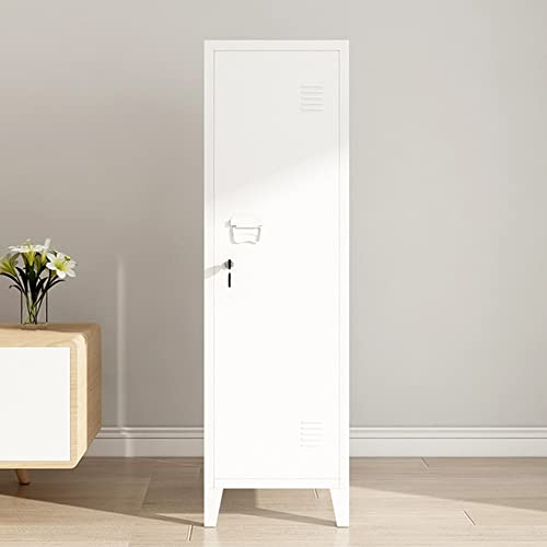 Panana 2 Colors Locker Cabinet Metal Storage Office Filing Cupboard Steel 38x38x137cm (White)