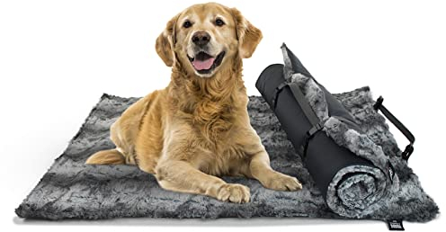 HS-Hundebett® Hundedecke Outdoor M (65x95 cm) wasserdichte Hundedecke waschbar – 3 cm Füllung – Ideal für Reisen und Zuhause – Shadow, Made in DE