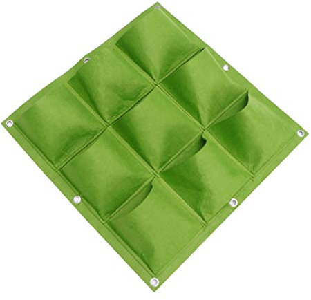 Angoily Pflanzentasche Aus Filz Zur Wandmontage Hängepflanzgefäß Für Garten Und Außenbereich Fächer Flacher Boden Grün Pflanztasche Für Stauden Und Sukkulenten