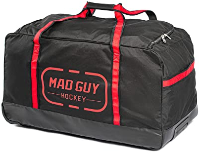 Mad Guy Ice Hockey Senior Bag Strike 2.0 36 with 3 Wheels (Black/RED)
