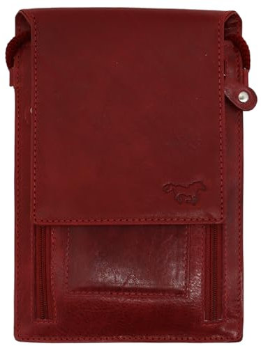 Safekeeepers Brustbeutel aus Leder - Brusttasche, Reisepass Tasche - Reisegeldbeutel, Reiseorganizer Herren Damen - Bordeaux