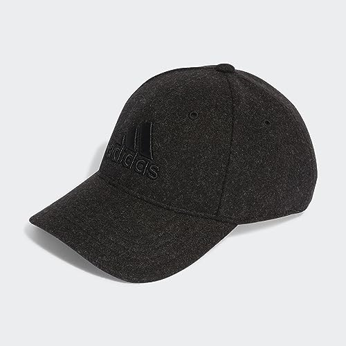 adidas Unisex Wool Baseball Cap, Dark Grey Heather/Black, L
