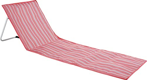 matrasa Strandmatte gestreift mit Verstellbarer Rückenlehne - 155x53 cm - Strandliege faltbar Rosa