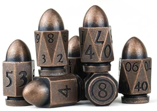 Bullet DND Dadi in Metallo Solido per Dungeons and Dragons - Set Poliedrici D20 per Giochi di Ruolo, MTG, RPG, Shadowrun e Altri Giochi da Tavolo