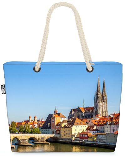 VOID Regensburg Strandtasche Shopper 58x38x16cm 23L XXL Einkaufstasche Tasche Reisetasche Beach Bag