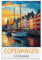 KmoNo Copenhagen Dänemark Vintage Reiseposter 20 x 30 cm Poster Dekor Malerei Leinwand Wandkunst Wohnzimmer Poster Schlafzimmer