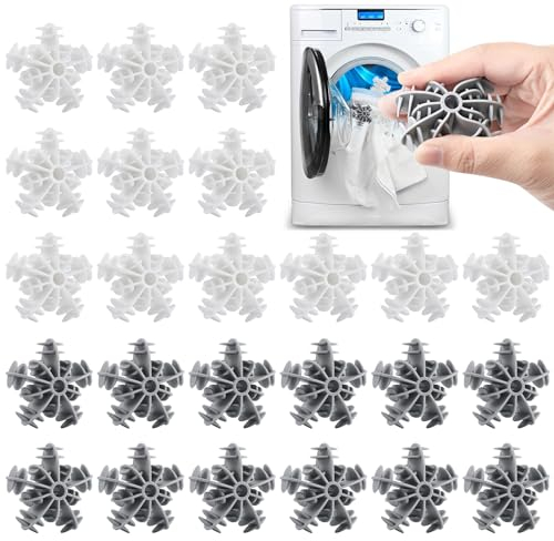 Suuwwn Bolas Para Lavadora,24 Pcs Bolas Secadora de Ropa Reutilizables, Atrapa Pelos Lavadora, Bolas de Secado para Secadora, Bolas Atrapa Pelos para Lavadora, Bolas Lavadora de Ropa