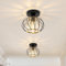 FORCOSO Ceiling Light 2-Pack, Black Light Shade Crystal Light Fitting, Semi Flush Chandelier Metal Lampshade, E27 Round Lighting Fixture for Living Room Hallway Kitchen Dining Room Bedroom Lounge