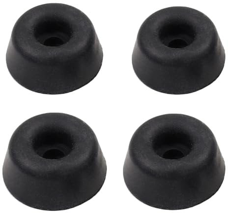 Toilet Seat Furniture Rubber Buffer Pads Black 22mm Replacement Bumper Pads for Slam & Noise Dampener Toilet Seat Fittings for Toilet Lid WC Cover Bathroom Hardware 4 Pack.