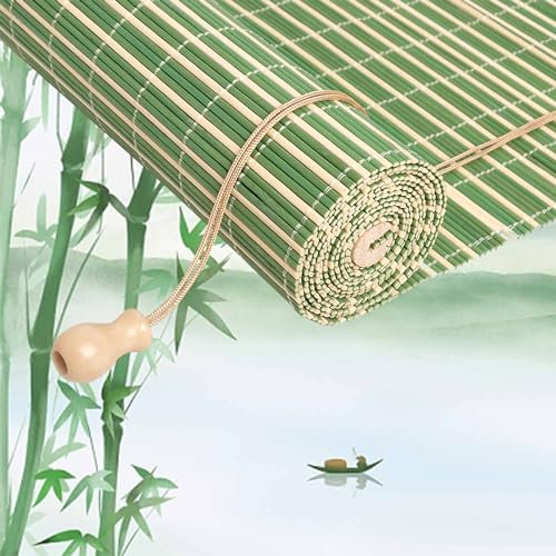 JFOZDM Tenda Bamboo, Tapparella Bamboo, Interni/Esterni Avvolgibile Bamboo, Traspiranti/Protezione Solare, Tenda a Rullo per Ristorante/Cucina/Balcone/Portico, Personalizzabile