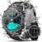 WalkerFit Orologio da polso da uomo: Smart Watch militare tattico impermeabile con AMOLED 1,43, Smartwatch con podometro batteria di 60 giorni, 120+ modalità sport (Nero)