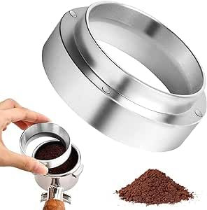 Silver 51mm Dosing Funnel, Coffee Dosing Ring with Magnetic, Replacement Funnel Stainless Steel Compatible with Portafilter for Home Accessory, Coffee Machine Tool, Kitchen Tools and Gadgets