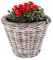 Pflanzkübel Premium Kubu Rattan-Korb als Pflanztopf für außen - runder Pflanzkasten als wetterfester Blumentopf in Ø 35 x 25 cm - Hoher Pflanzkorb als Blumen-Korb und Pflanzen-Topf