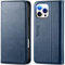 TUCCH Leather Wallet Case for iPhone 16 Pro Max (6.9) 2024, Protective PU Folio Flip Cover with[RFID Blocking][Viewing Stand] Shockproof TPU[Card Holders] Compatible with iPhone16 Pro Max, Dark Blue