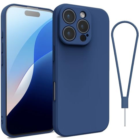 Andwing For iPhone 16 Pro Max Case,Silicone Case Soft Ultra For iPhone 16 Pro Max Phone Case Slim Protective Shockproof Cover Scratch-Resistant Microfiber Lining, 6.9 Royal Blue