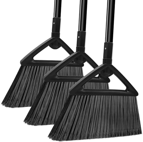 PUTNATRUE Heavy Duty Broom Outdoor and Indoor,Upgraded Commercial Angle Brooms,Perfect Broom of House,Kitchen,Garage,Courtyard,Concrete