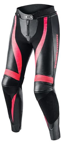 REBELHORN Rebel Pants Lady Pantalon de Moto, Rose/Noir, 38 Femmes