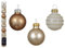 Weihnachtskugeln Glas mit Motiven 3cm 9er Set - kleine Christbaumkugeln Weihnachtsbaumkugeln für Weihnachten - Christbaumschmuck & Weihnachtsbaumschmuck Creme Braun Mix