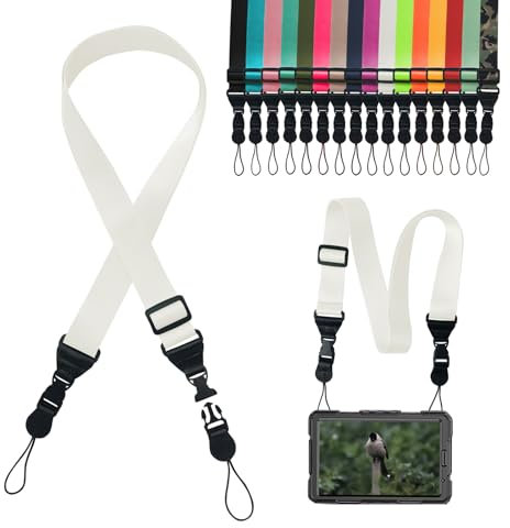 Gowjaw Adjustable Shoulder Strap:Comfortable iPad Strap Nylon Neck Lanyard for iPad/Samsung Tablet Case,Camera Binocular Crossbody Laptop Luggage Bag(White), White, Norm