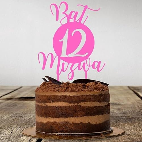 Torten Topper | Bat Mizwa | Deutsch | Rosa