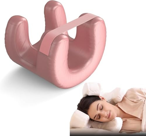 HEYOUTH Cuscino di Bellezza Anti-invecchiamento,Cuscino cervicale antirughe,Cuscino Anti Rughe per il Sonno Laterale,Cuscino in Memory Foam,Cuscino per Dormire sulla Schiena e sul Fianco (Rosa)