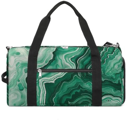 Sporttasche mit grüner und weißer Tinte, Reisetasche für Herren und Damen, große Wochenendtasche, Handgepäcktasche mit Schuhfach für Workout, Stil, Einheitsgröße, Stil:, Einheitsgröße