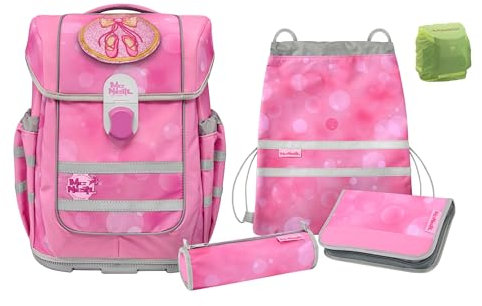 Familando Ballerina Schulranzen Set für Mädchen 1. - 4. Klasse, McNeill Ergo Complete Schultasche, Ergonomisch, Leicht 1.150 Gramm, Geräumig 20 L Volumen, Nachhaltig (6-teilig mit Federmappe)