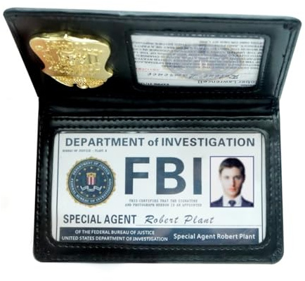Accesorio para tarjeta de identificación del FBI para agente policía especial encubierto juego de rol detective, regalo de fiesta de Halloween