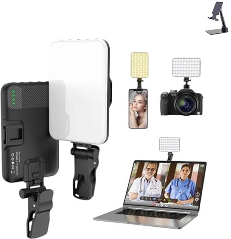 Ring Light - lumière Portable LED Professionnel - Flash - Éclairage Polyvalent Smartphone, Appareil Photo, Ordinateur- Streaming, vlogging, réunions en Ligne et Photographie- Compact - Rechargeable