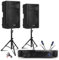 Ibiza - DJ Ibiza 2 passive Lautsprecher XTK15-MKII 15 Zoll 600 W – Verstärker 2 x 800 W AMP1000-MKII – Standfüße – Kabel – Deejay Hochzeit