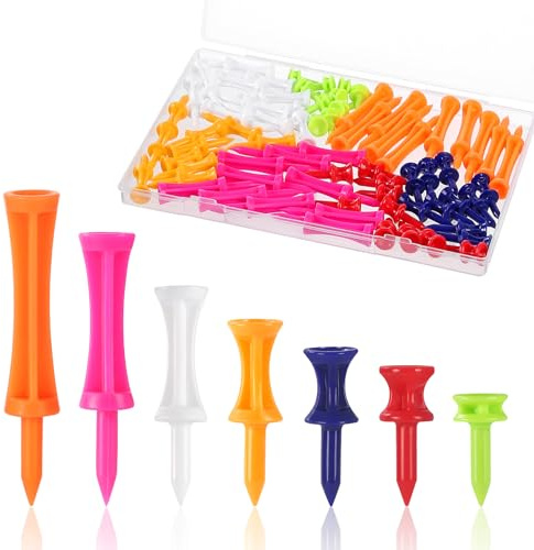 Golf Tees Plastic 70 Pcs, Mixed Sizes Castle Tees, Durable Portable Tees