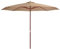 Parasol d'extérieur avec mât en Bois 350 cm Taupe,Parasols & voiles d'ombrage,8.9KG-44530