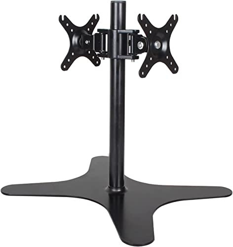 DRFGNF Multifunction Dual Screen Table Top TV Stand, TV Stand Mount with 45° Tilt Angle Adjustment, 360° Horizontal and Vertical Screen Switching, Fits 12-32 Inch TVs TV Mount T