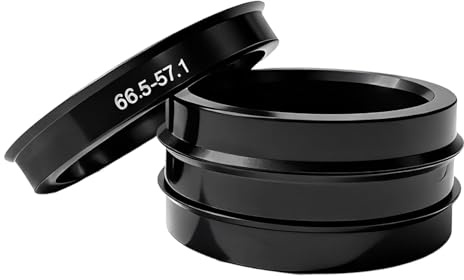 EuSupNova 4 Stück Zentrierringe 66,6 auf 57,1 mm Schwarz Kunststoff