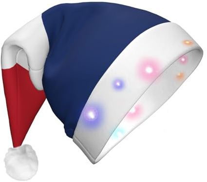 XZDDX Niederländische Flagge Weihnachten beleuchtet dekorative Mütze für Erwachsene - LED blinkende Feiertagsparty-Kopfbedeckung