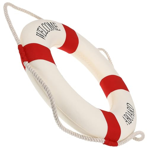 DOITOOL Salvagente Decorativo da Muro Tema Nautico Nordico in Schiuma e Cotone Combinati per Casa e Sfondo Fotografico
