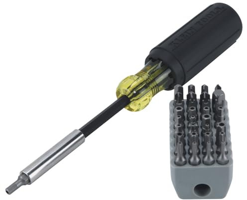 Multibit Screwdriver 32-in-1 Multi Tool, Sturdy Bit and Screw Holding Magnet, Tamperproof Torx, Hex and Torq Set, Klein Tools 32510, Grey
