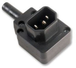 Loops IEC Male C14 Vertical Right Angled 10A Connector Plug - Kettle Socket 90 Degree