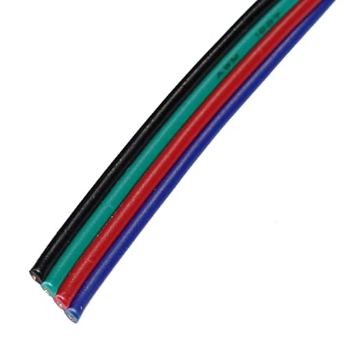 20m RGB LED Verlängerungskabel Flachleitung Rot Grün Blau Schwarz