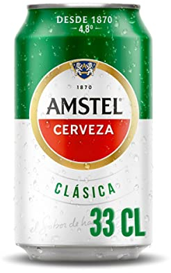 Amstel Clásica Cerveza Lager, Pack Lata, 24 x 33 cl