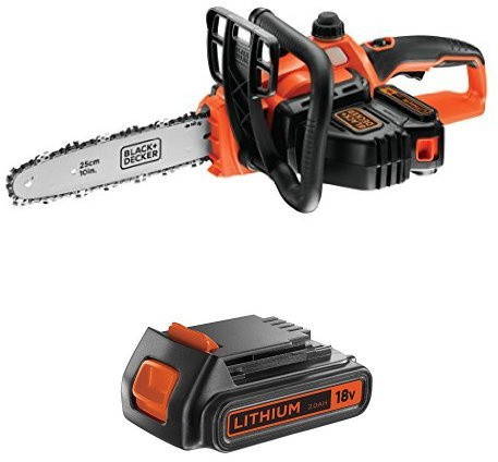Black and Decker BL2018-XJ - Batería de litio tipo carril (18 V, 2 Ah) + Black & Decker - Li-Ion Electrosierra 18V 25Cm