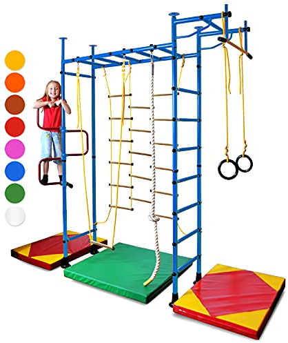 NiroSport Sprossenwand für Kinderzimmer M3 aufbau ohne bohrungen Kletterwand Turnwand Klettergerüst Kinder Indoor Klimmzugstange