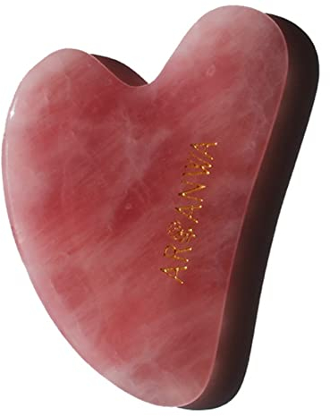 🆄🅽🆂🅴🆁 𝗧𝗜𝗣𝗣: Premium Gua Sha Rosenquarz | Inkl. Samtbeutel & E-BOOK für Face Yoga | Gua Sha Massagestein für Formung, Straffung der Konturen, zur Reduzierung von Schwellungen