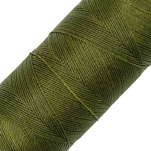 LINHASITA Garnspule, gewachst, 100 g / 360 Meter, Dicke: 0,5 mm, Polyester, Makramee-Garn, 30 Farben, Militärgrün